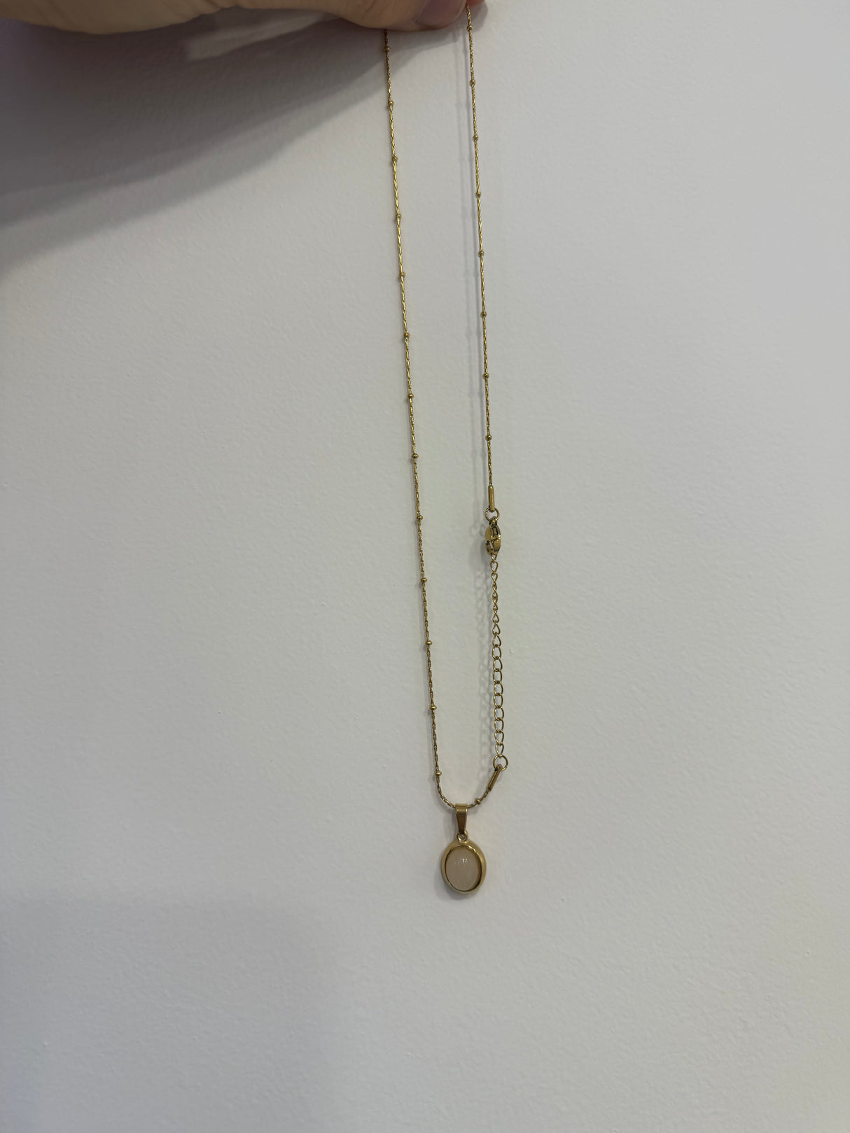 Collar de Perlas Shell Rice 4–5 mm · Cierre Flash Oro