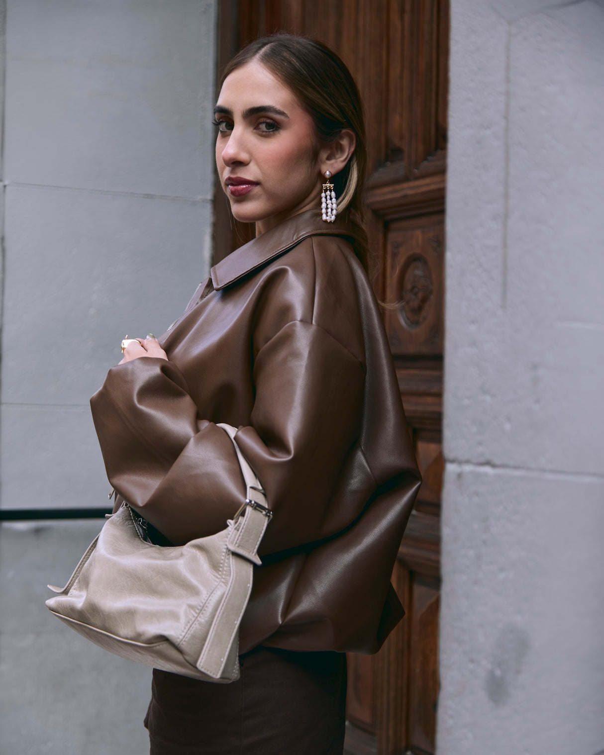 Bolso Crescent Taupe