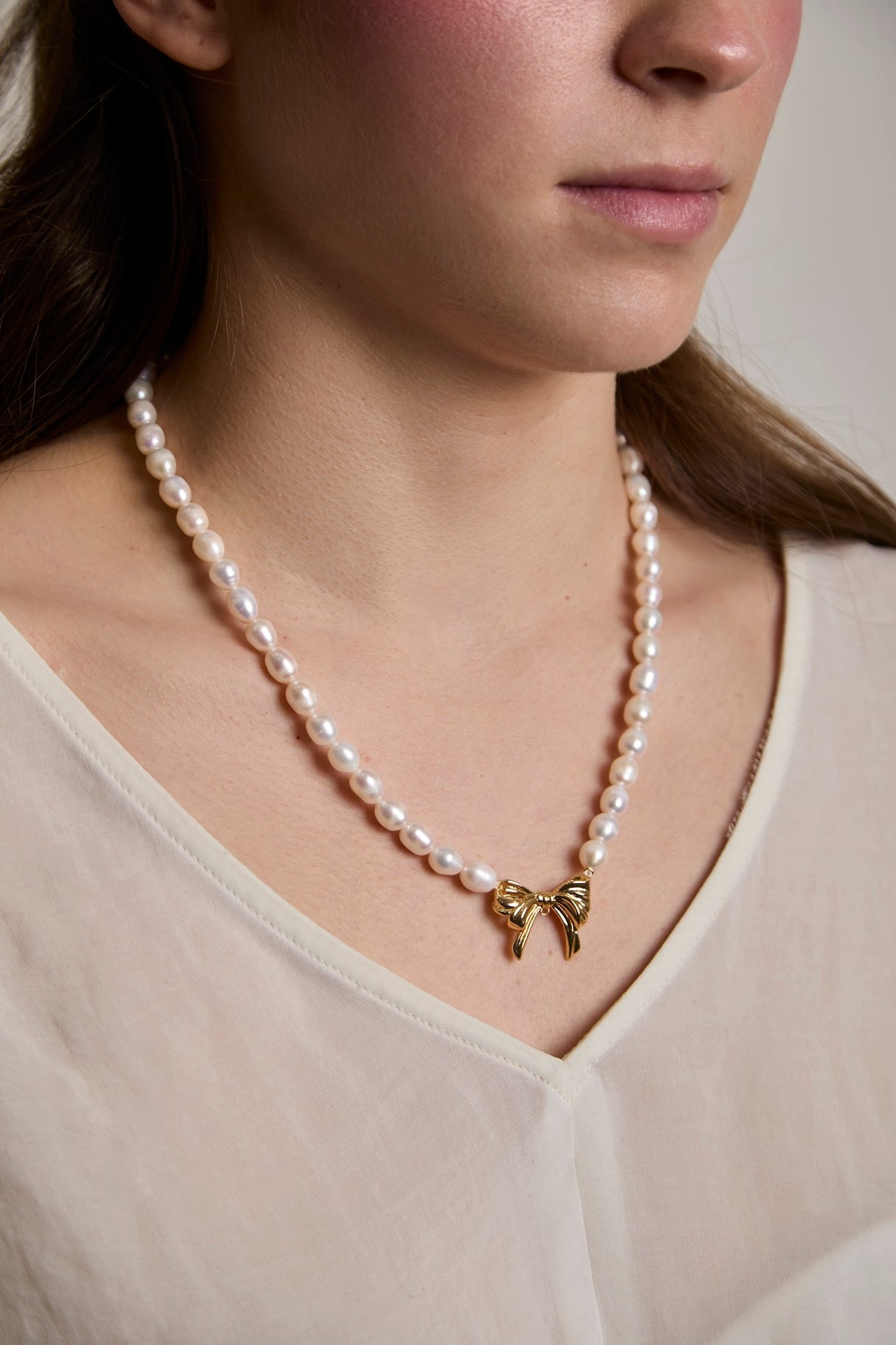 Collar de Perlas de Agua Dulce con Cierre Regalo