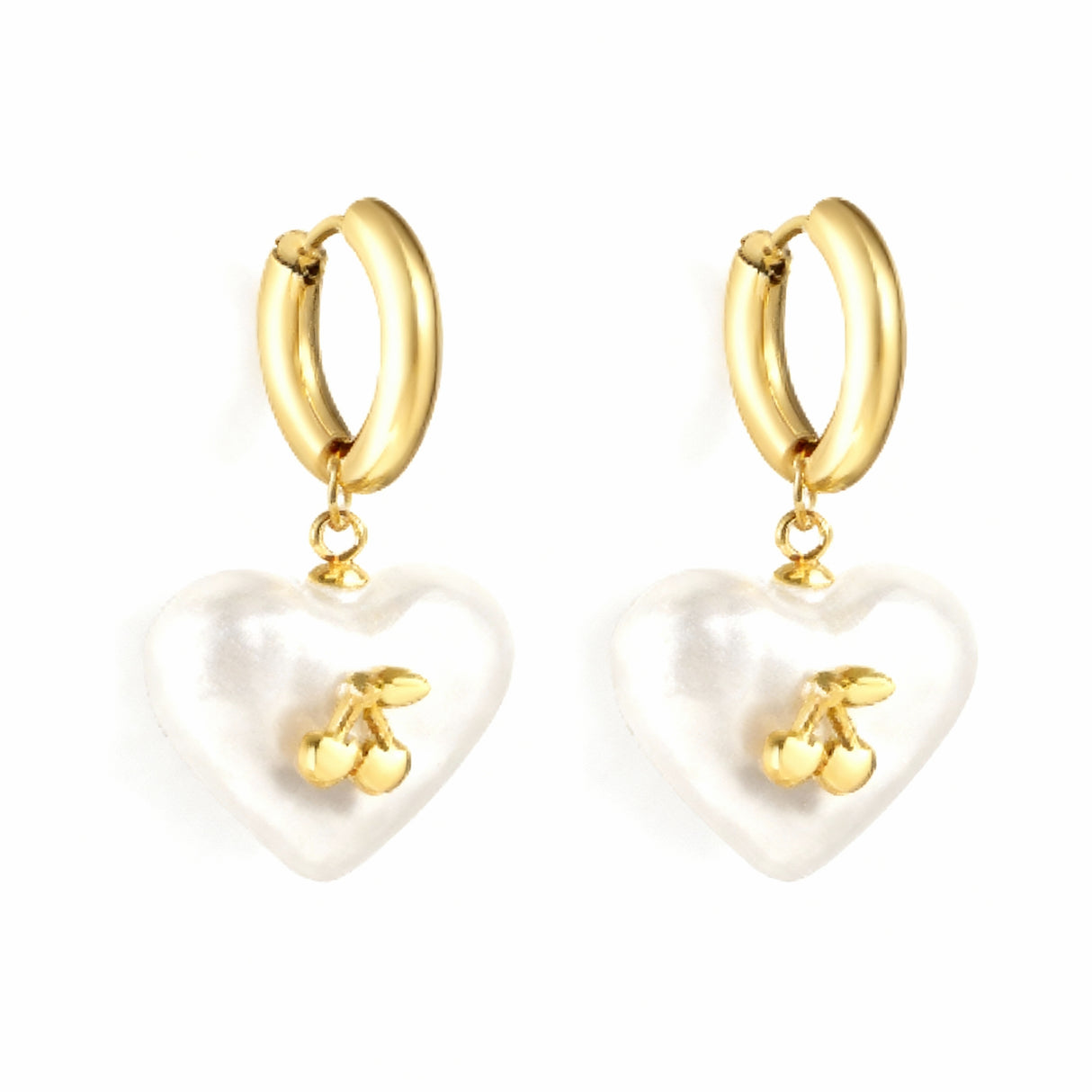 Pendientes Cherry Pearl Heart