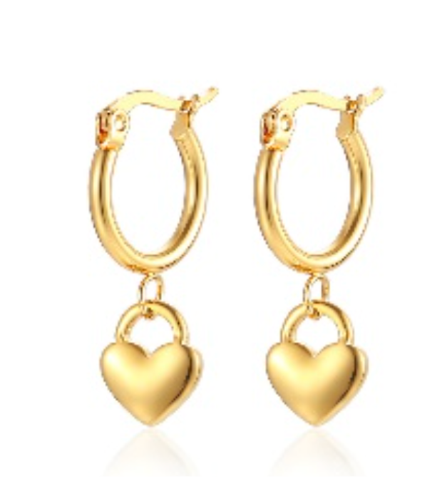 Heart Lock Hoops