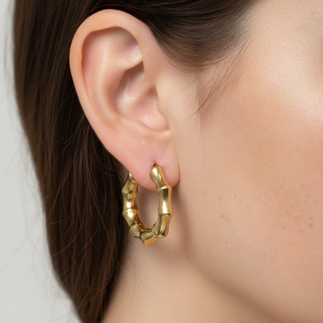 Pendientes Bamboo Gold Hoops