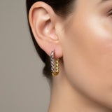 Pendientes Rectangulares Facetados Bicolor