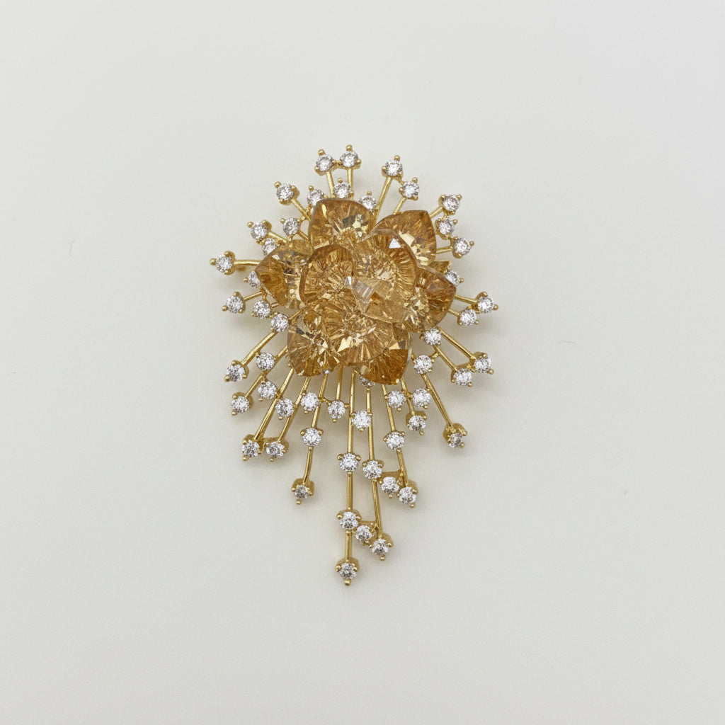 Broche Aurora Champagne · Swarovski