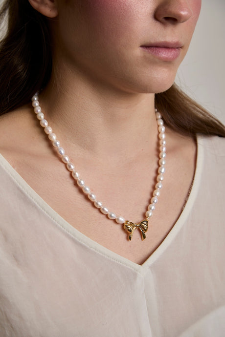 Collar de Perlas de Agua Dulce con Cierre Regalo