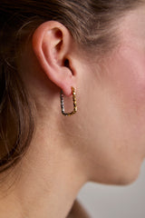 Pendientes Rectangulares Facetados Bicolor