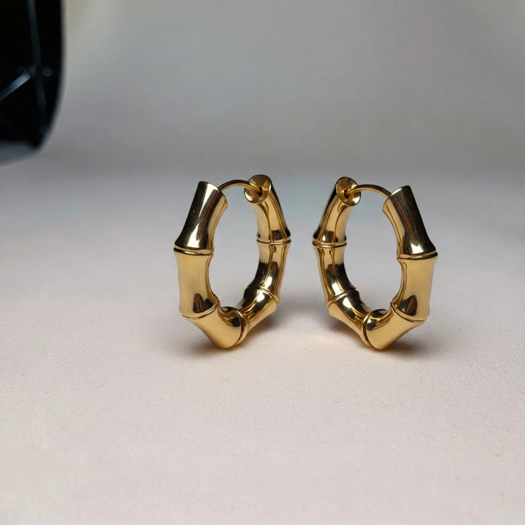 Pendientes Bamboo Gold Hoops