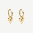 Pendientes Corazón Alargado en aleación con chapado en oro flash, diseño minimalista y charm de corazón alargado. Elegantes y ligeros para looks diarios o de noche.