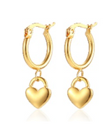 Heart Lock Hoops