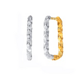 Pendientes Rectangulares Facetados Bicolor