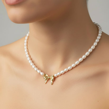 Collar de Perlas de Agua Dulce con Cierre Regalo