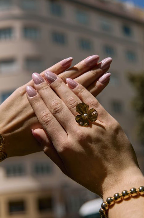 Anillo Flor Perla - AURELLE