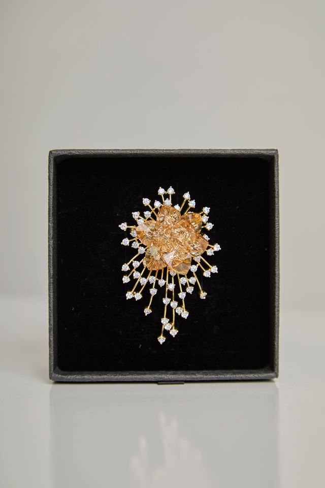 Broche Aurora Champagne · Swarovski