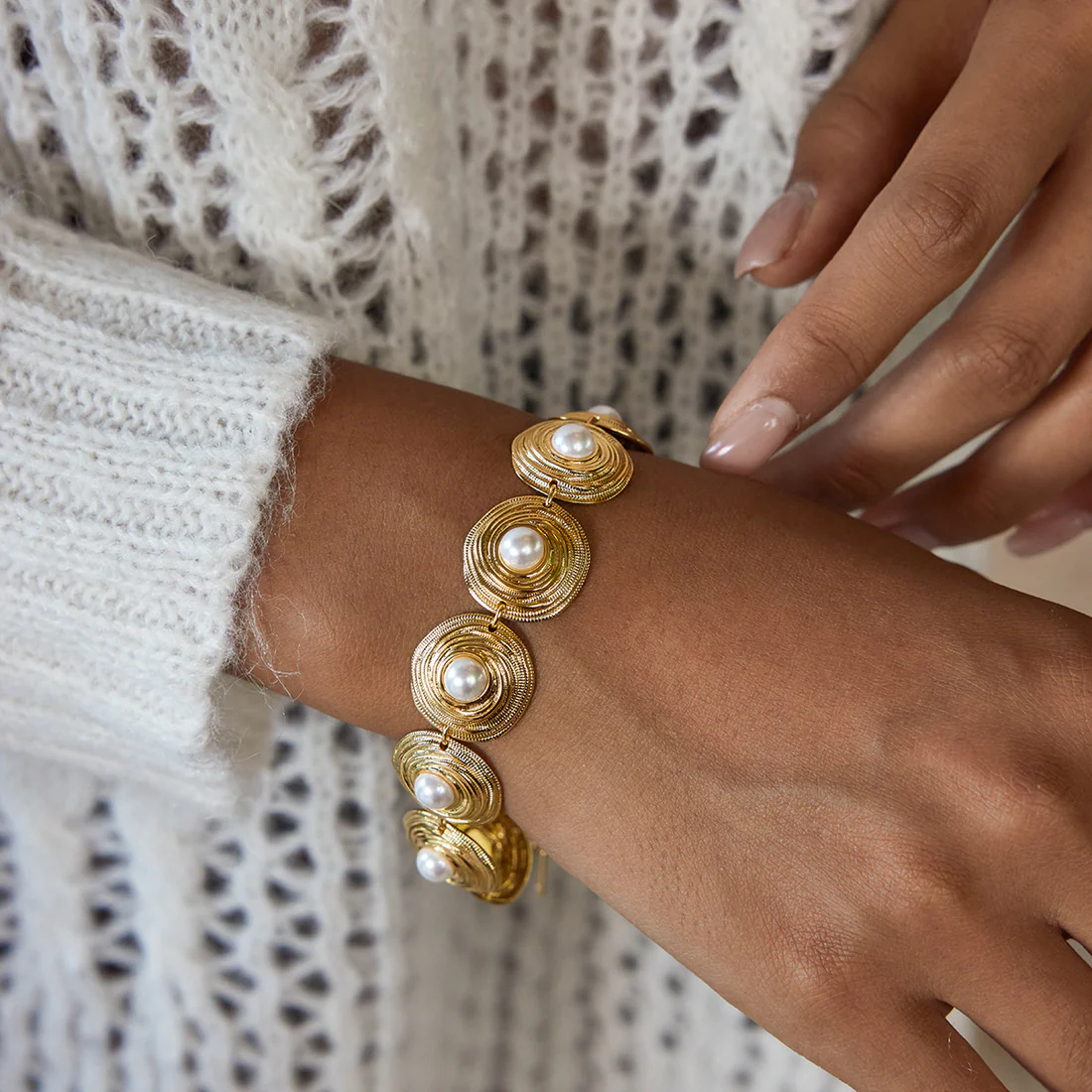 Pulsera Perlas Doradas - AURELLE